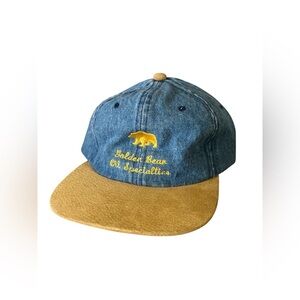Vintage denim and suede hat
